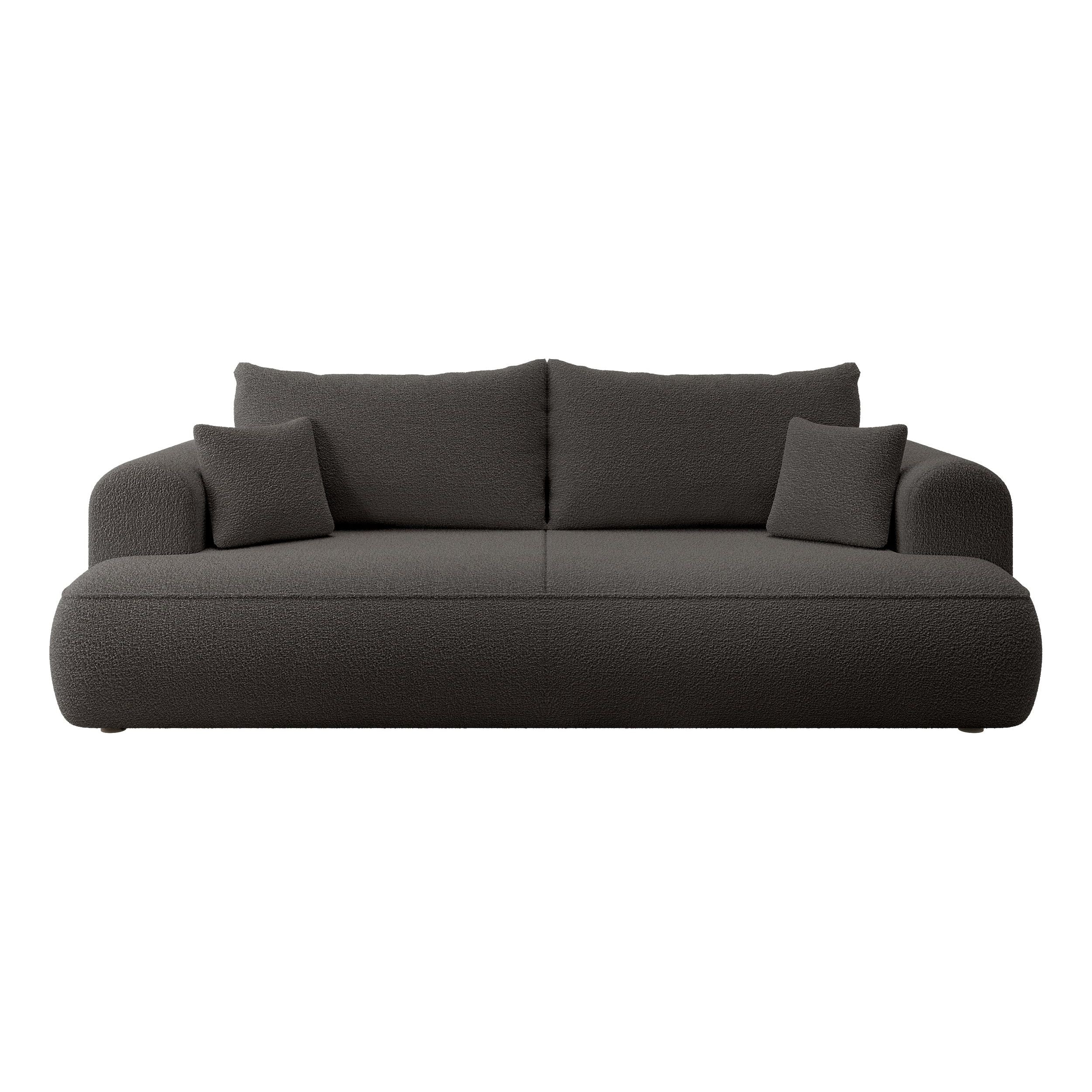 OVO sofa bed, dark grey, boucle