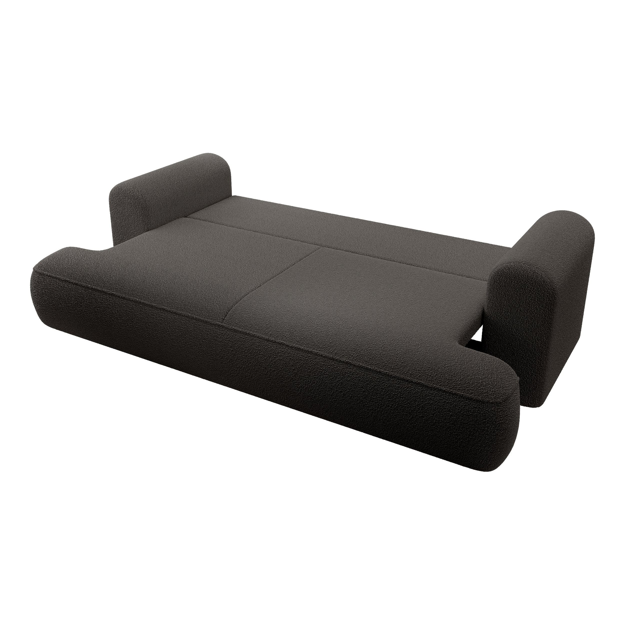 OVO sofa bed, dark grey, boucle