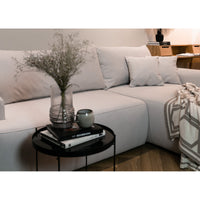 Kampinė sofa-lova OVO, kreminė, dešinė