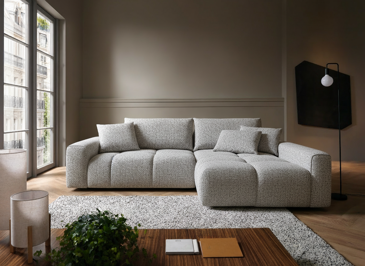Kampinė sofa-lova BALIS, tamsiai pilka
