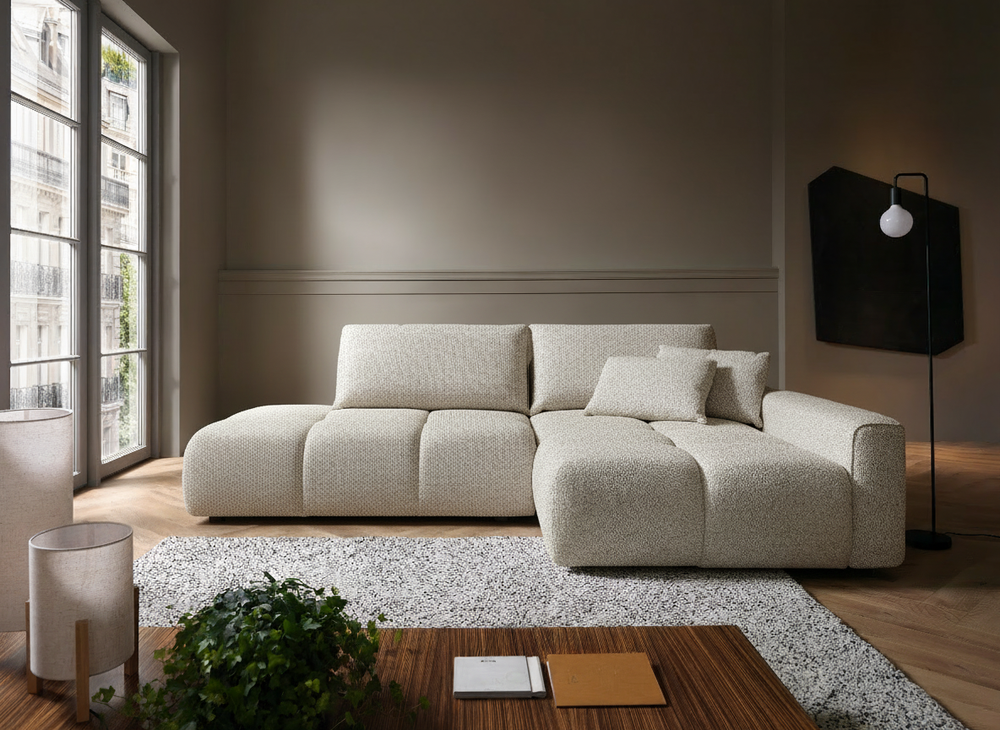 Corner sofa bed BALIS, sand