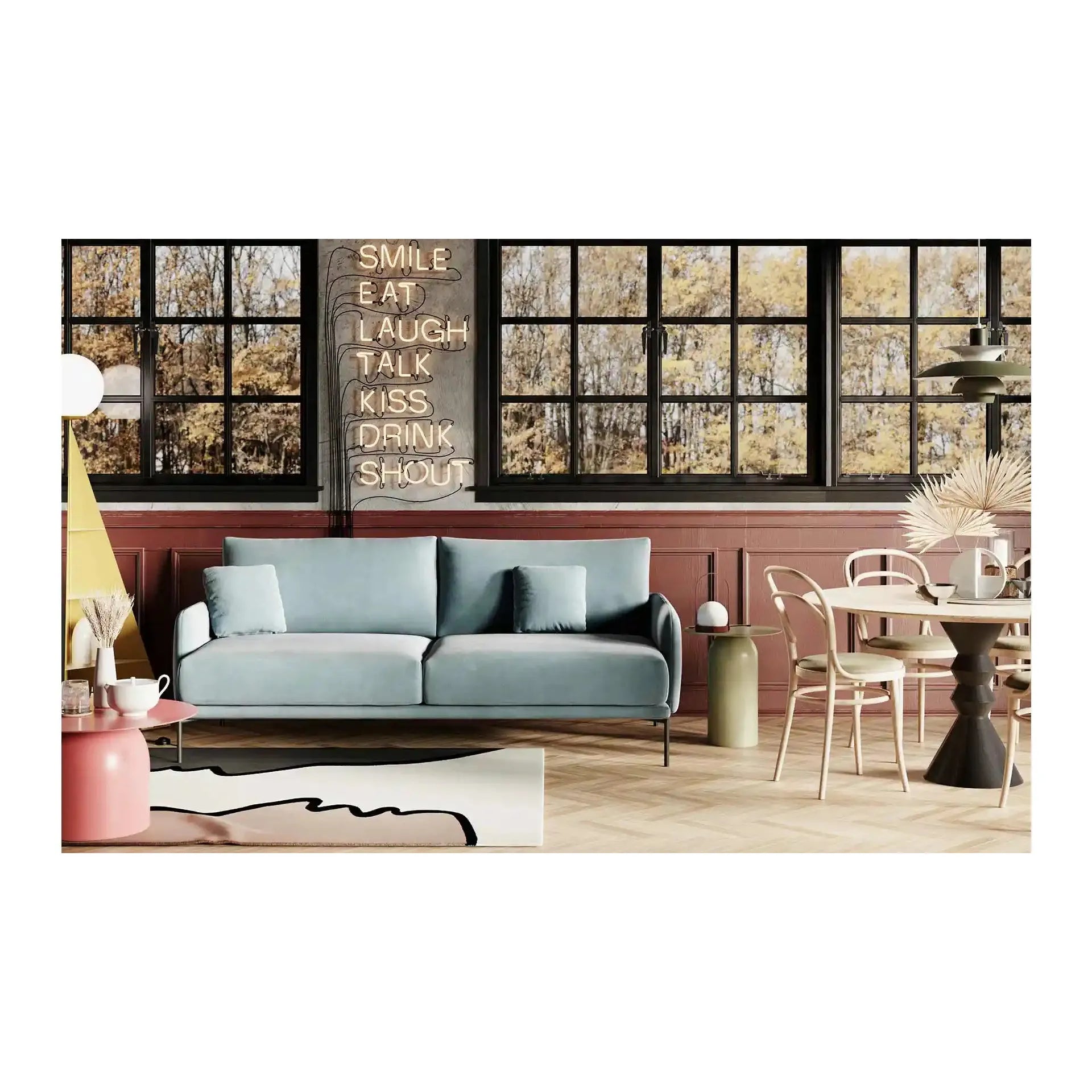 INES 2 vietų sofa, konjako spalva