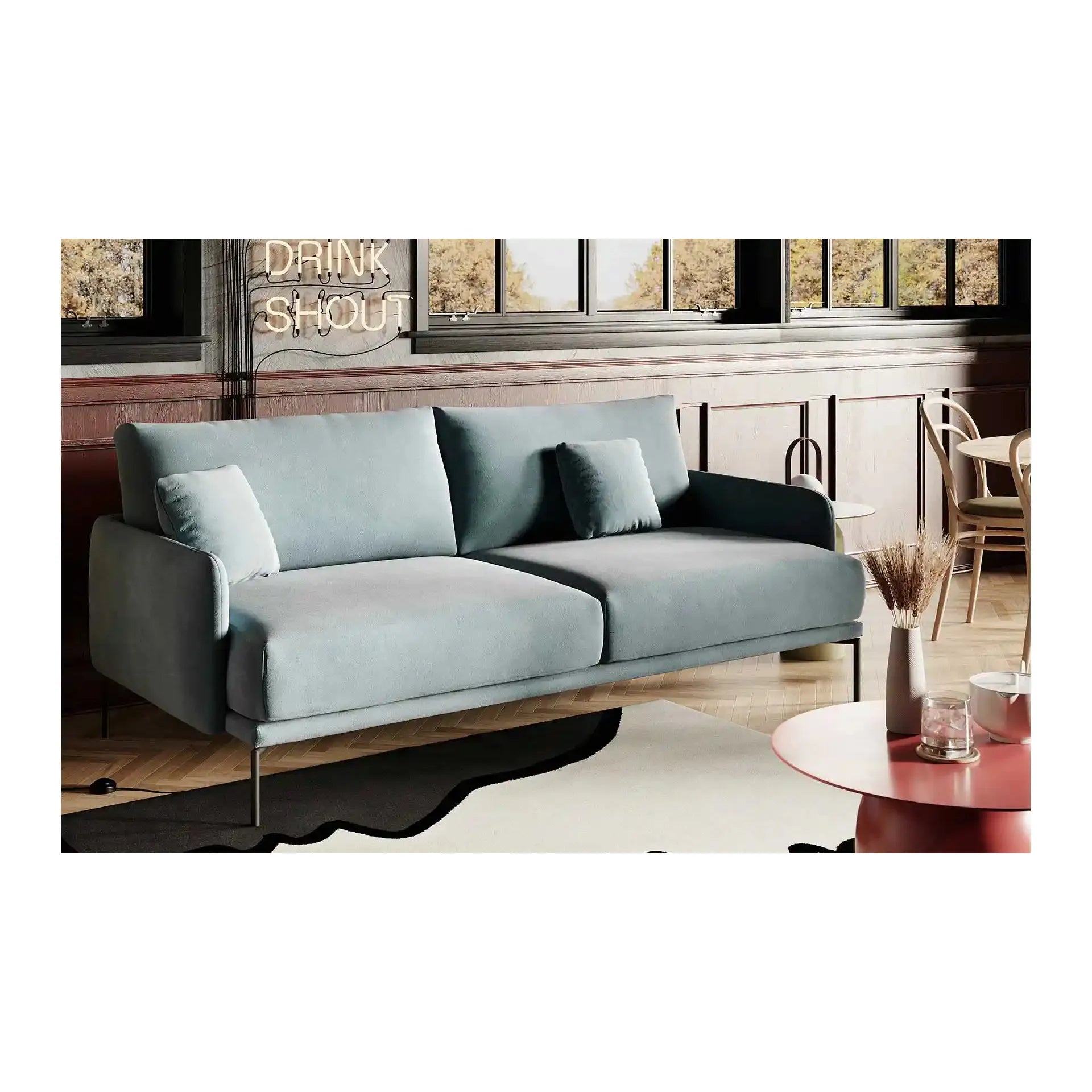 INES 2 vietų sofa, pistacijų žalia spalva