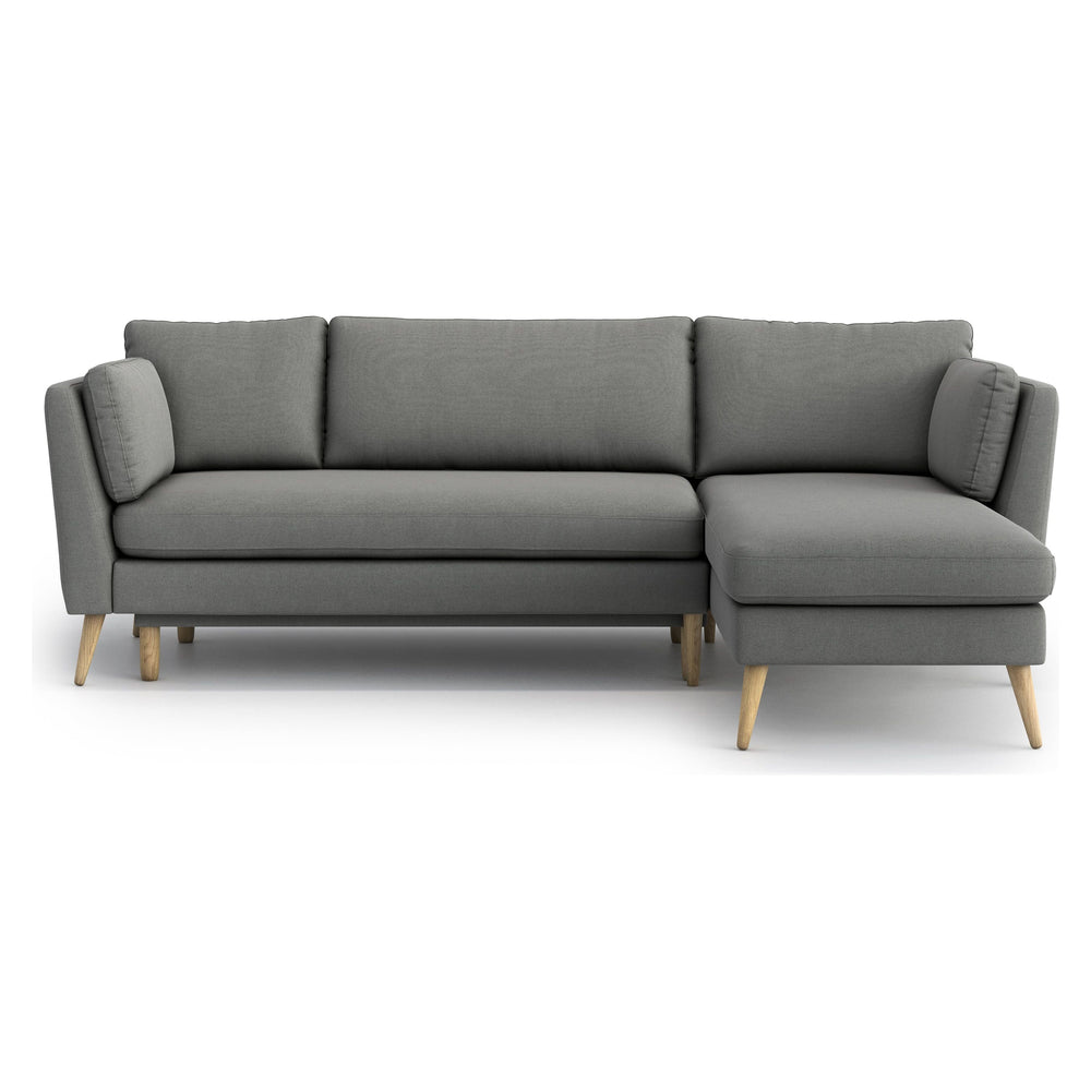 JANE kampinė sofa lova, pilka spalva, universali kampo pusė