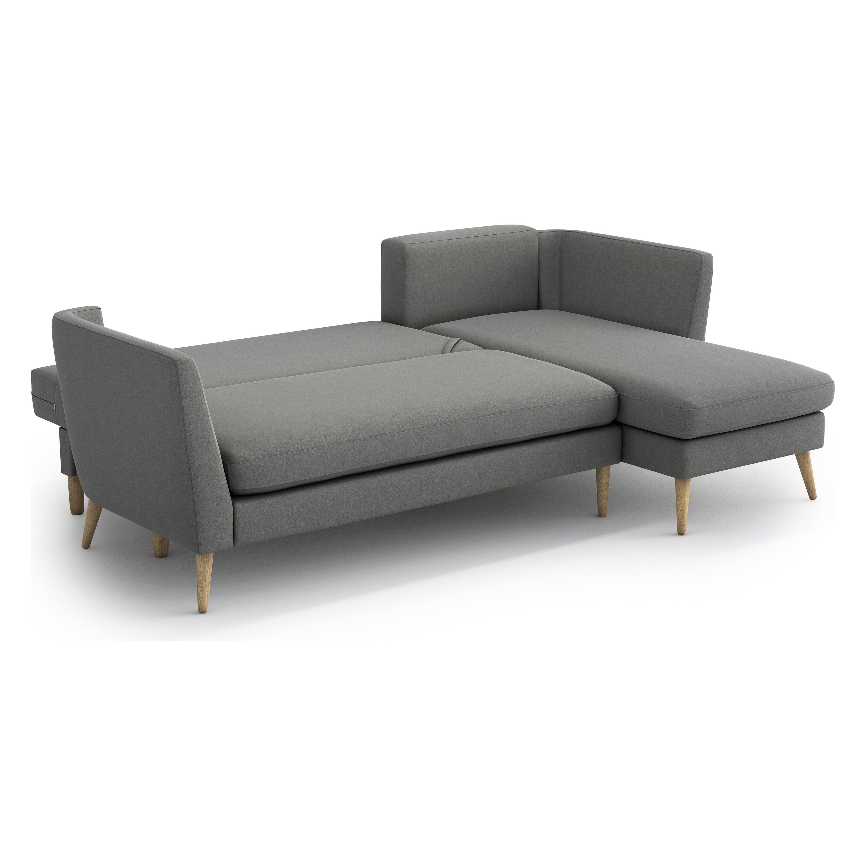 JANE kampinė sofa lova, pilka spalva, universali kampo pusė