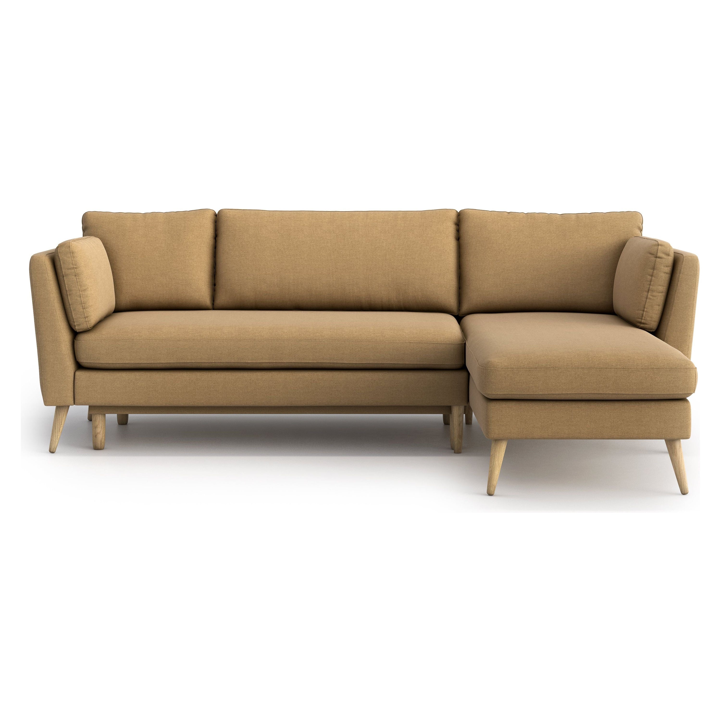 JANE kampinė sofa lova, ochre spalva, universali kampo pusė