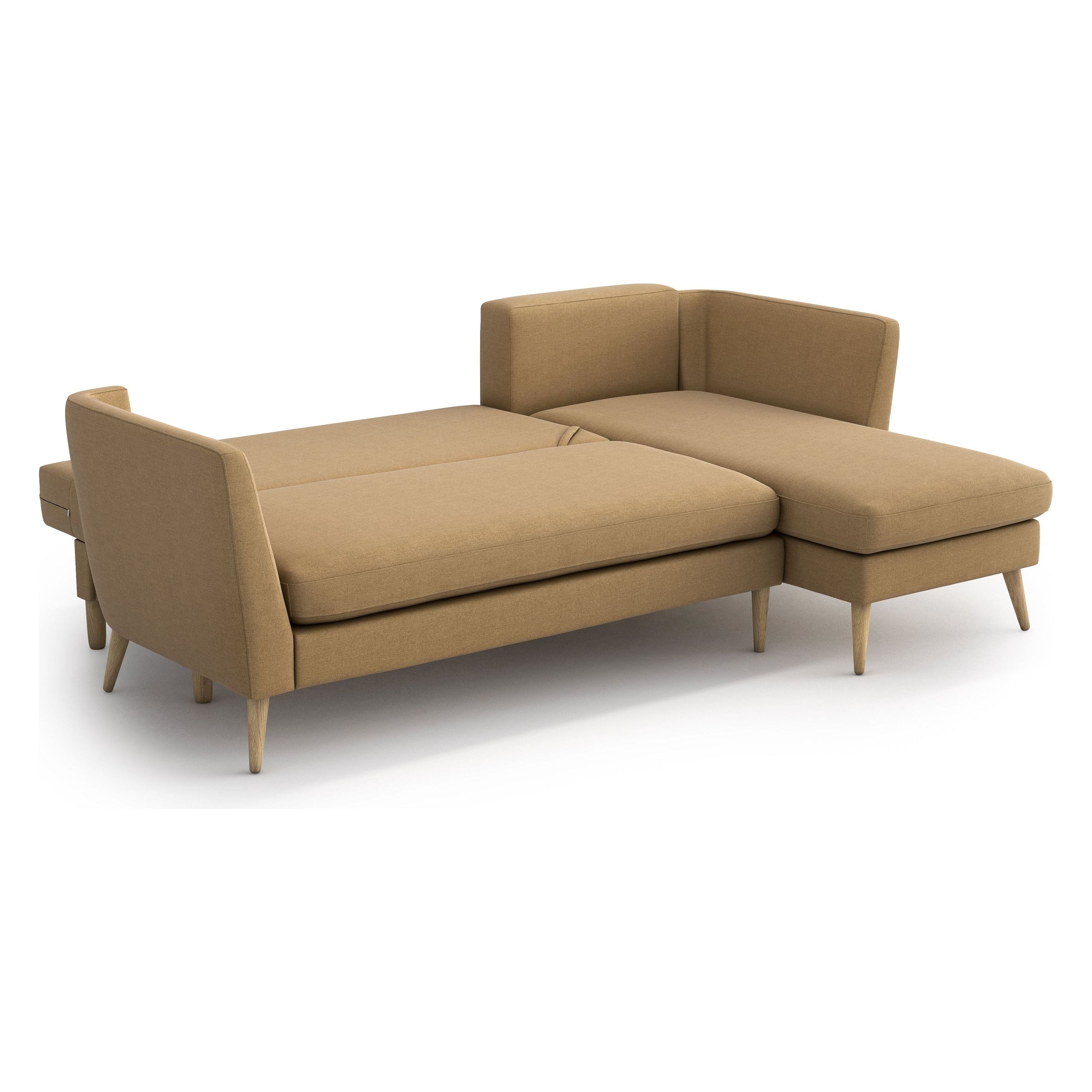 JANE kampinė sofa lova, ochre spalva, universali kampo pusė