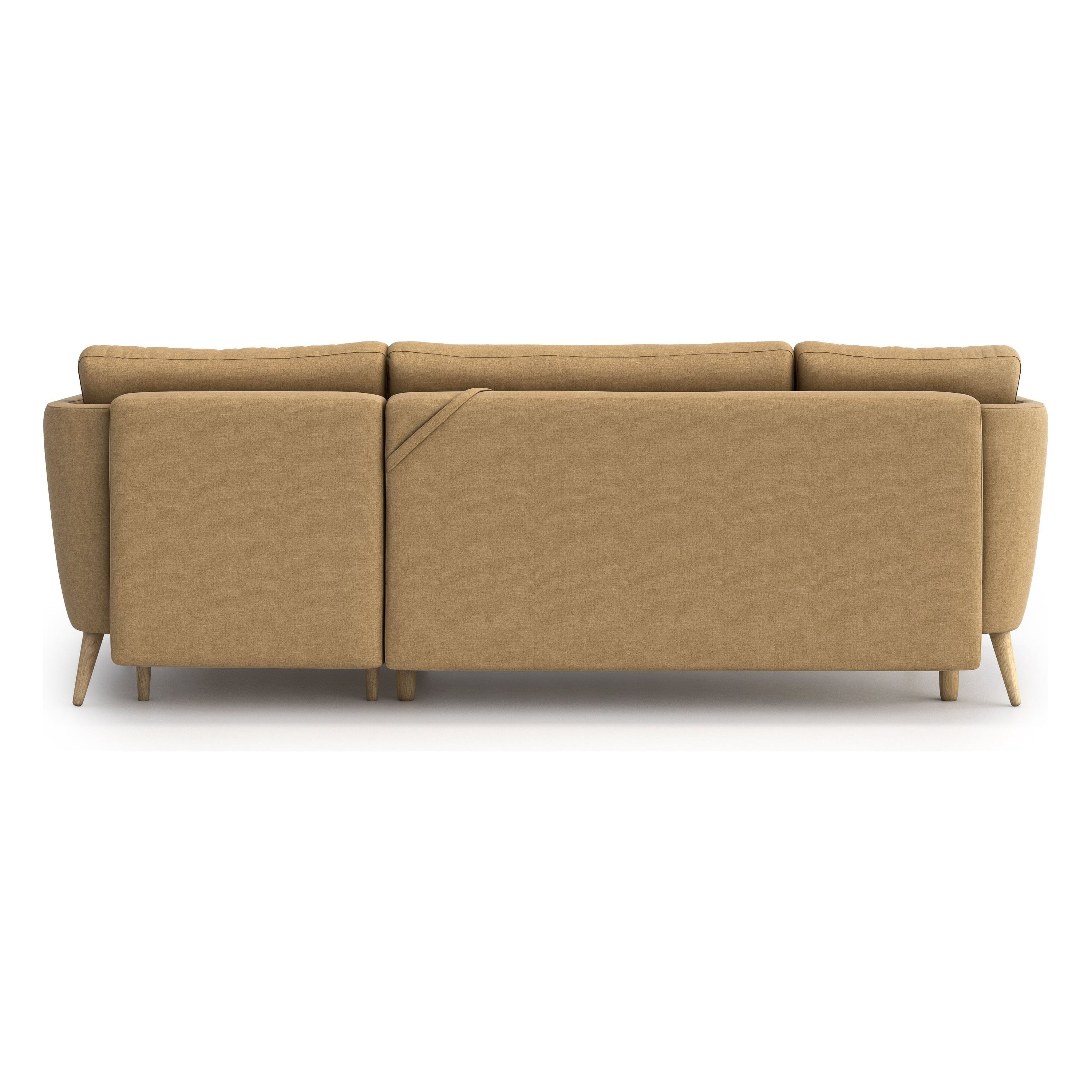 JANE kampinė sofa lova, ochre spalva, universali kampo pusė