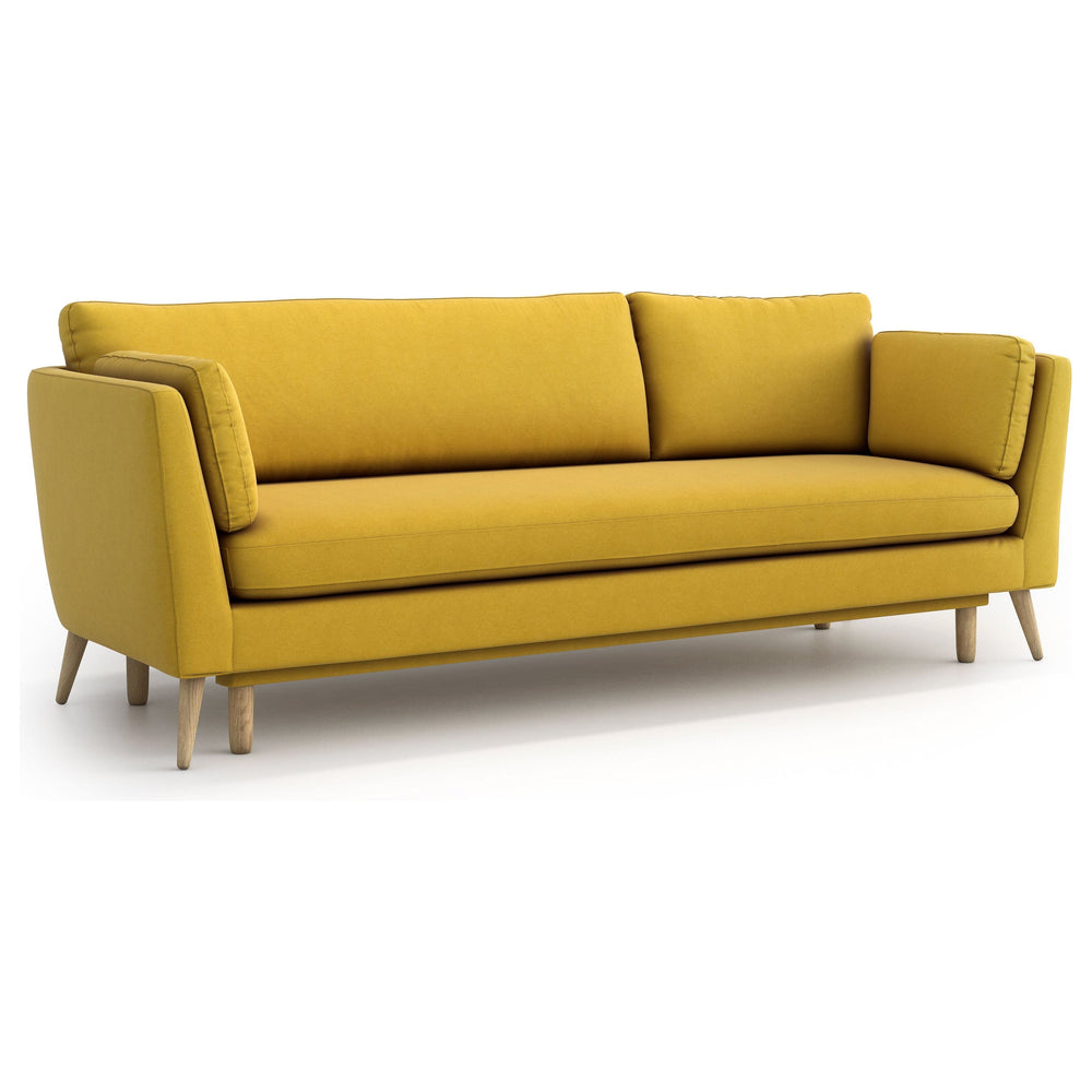 JANE 3 vietų sofa lova, garstyčių geltona spalva