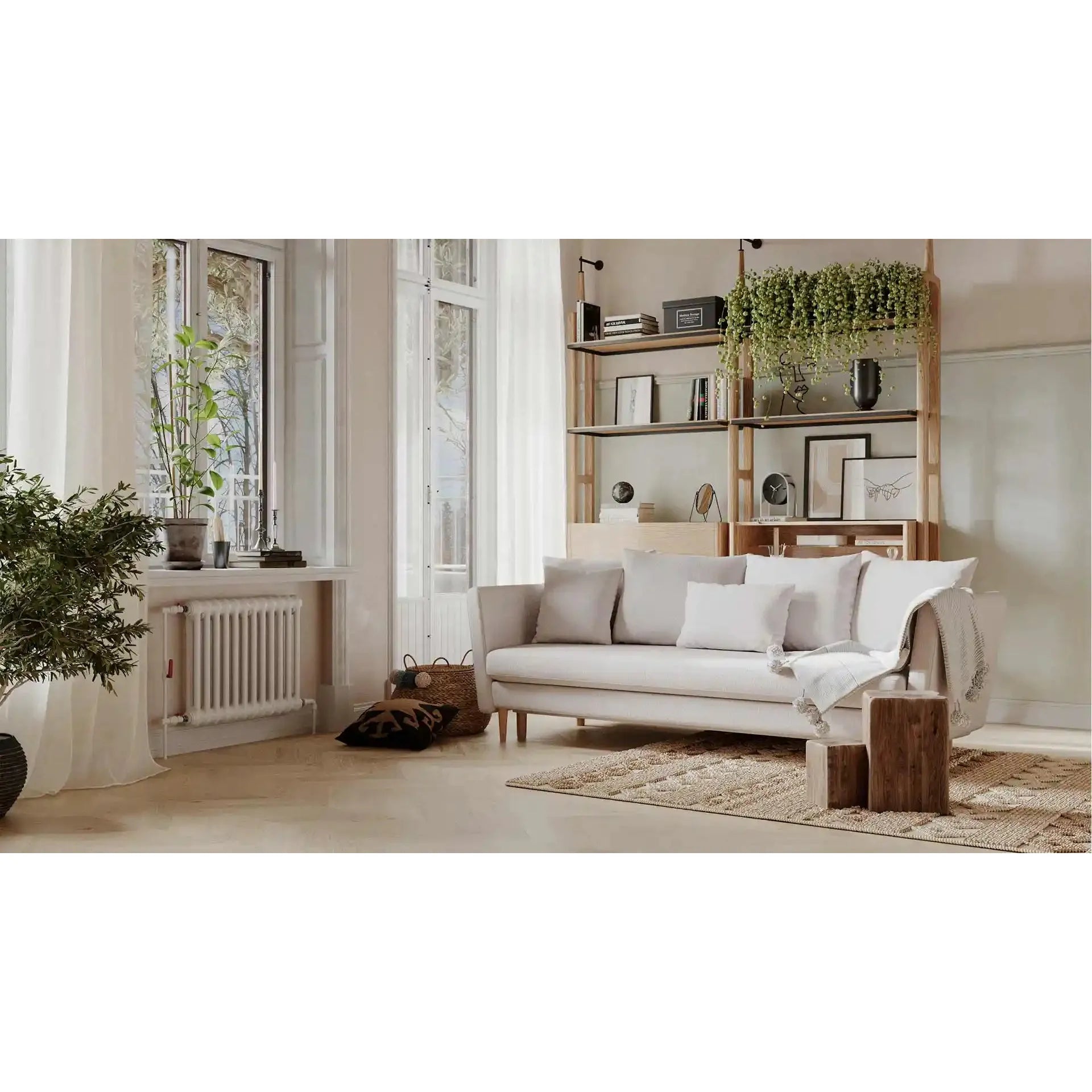 JOLEEN 3 vietų sofa lova, tamsiai pilka spalva