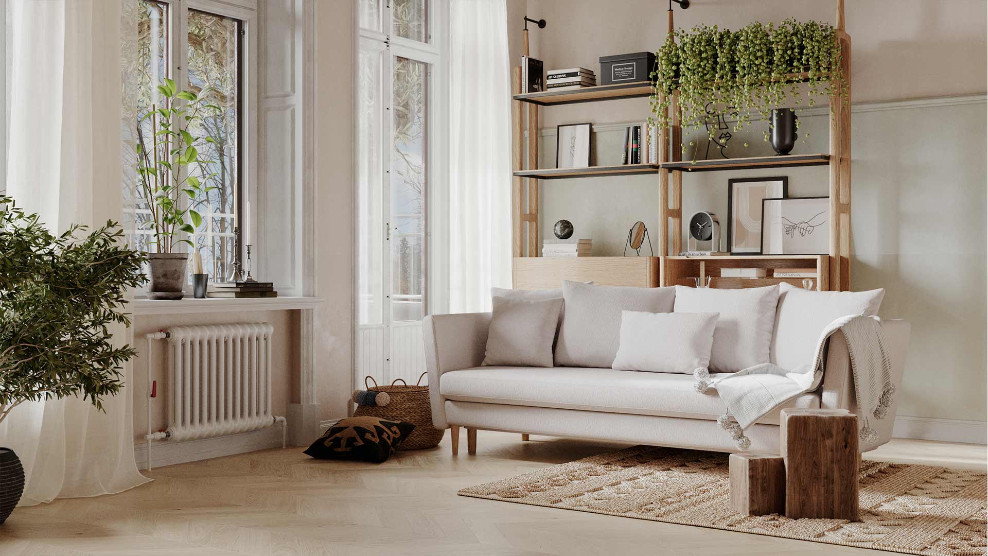 Sofa bed JONES, Shell bouclé
