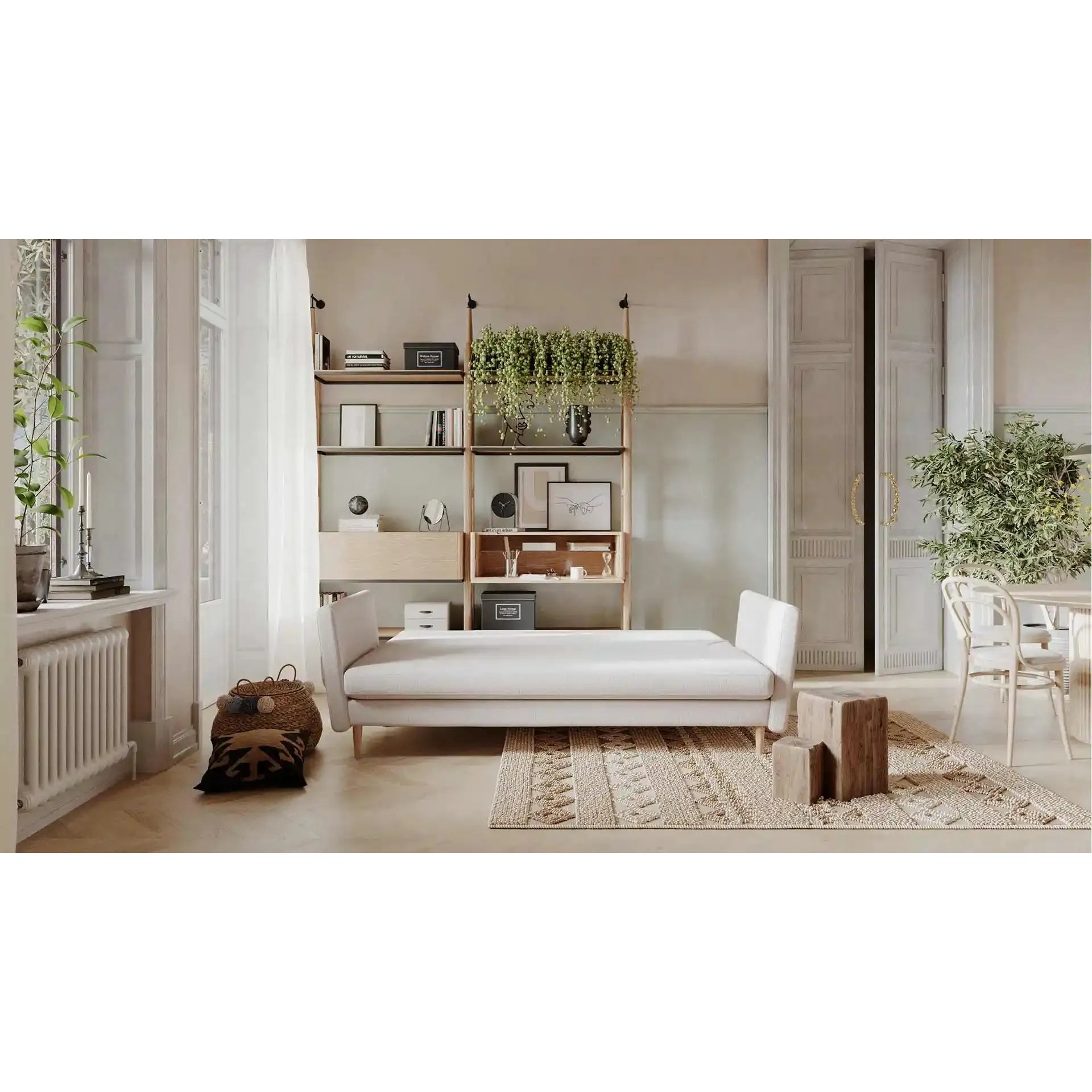 JOLEEN 3 vietų sofa lova, kreminė spalva