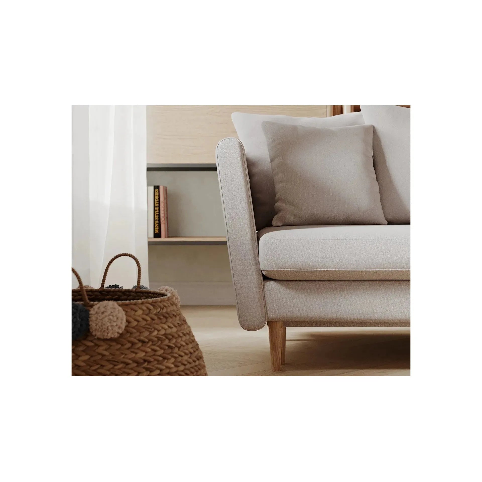 JOLEEN 3 vietų sofa lova, kreminė spalva