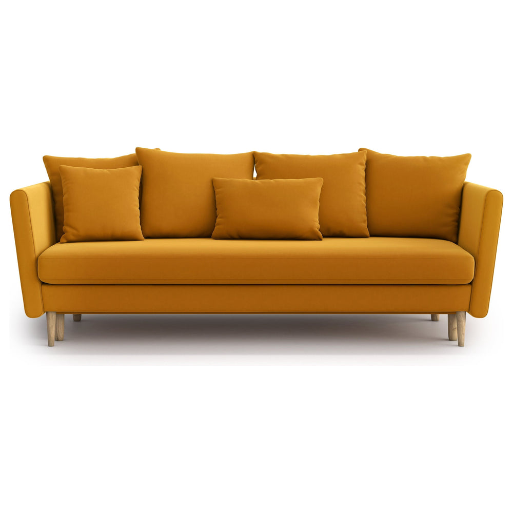 JOLEEN 3 vietų sofa lova, konjako spalva