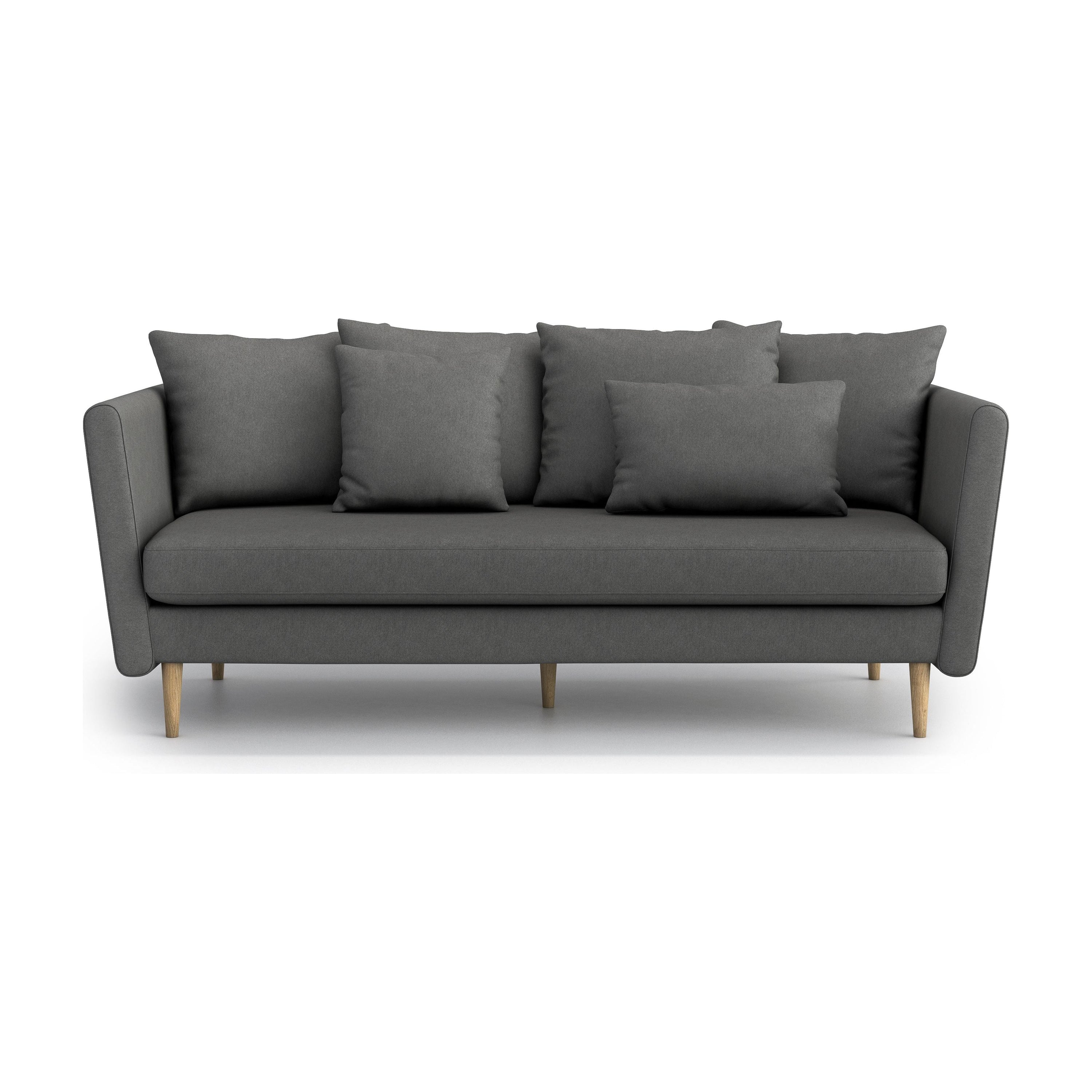 JOLEEN 3 vietų sofa lova, tamsiai pilka spalva