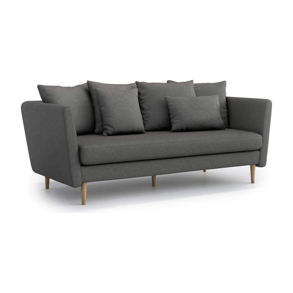 JOLEEN 3 vietų sofa lova, tamsiai pilka spalva