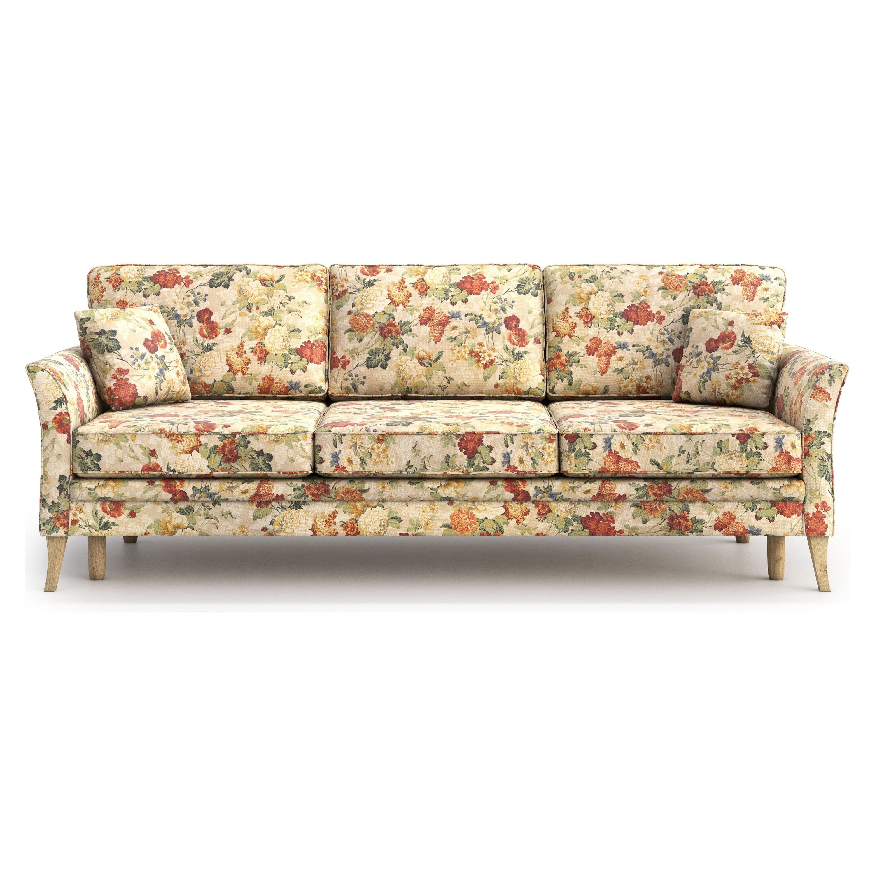 JULIETT 3 vietų sofa lova, gėlių raštas
