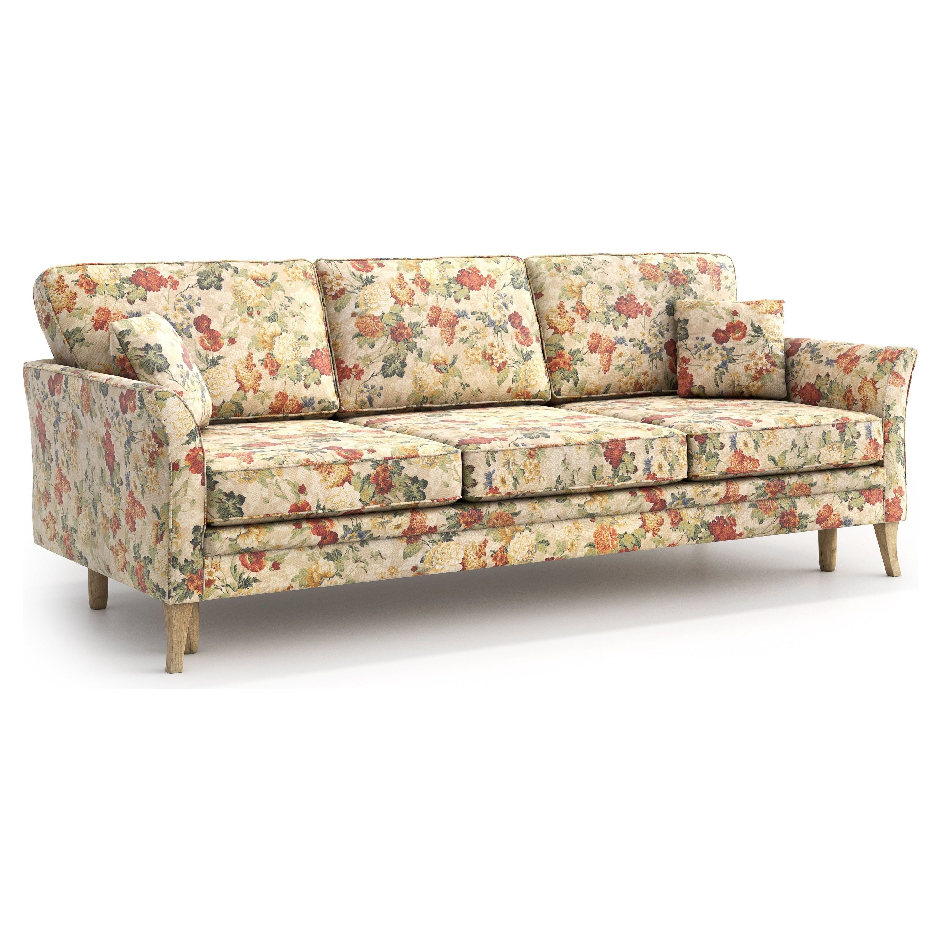 JULIETT 3 vietų sofa lova, gėlių raštas