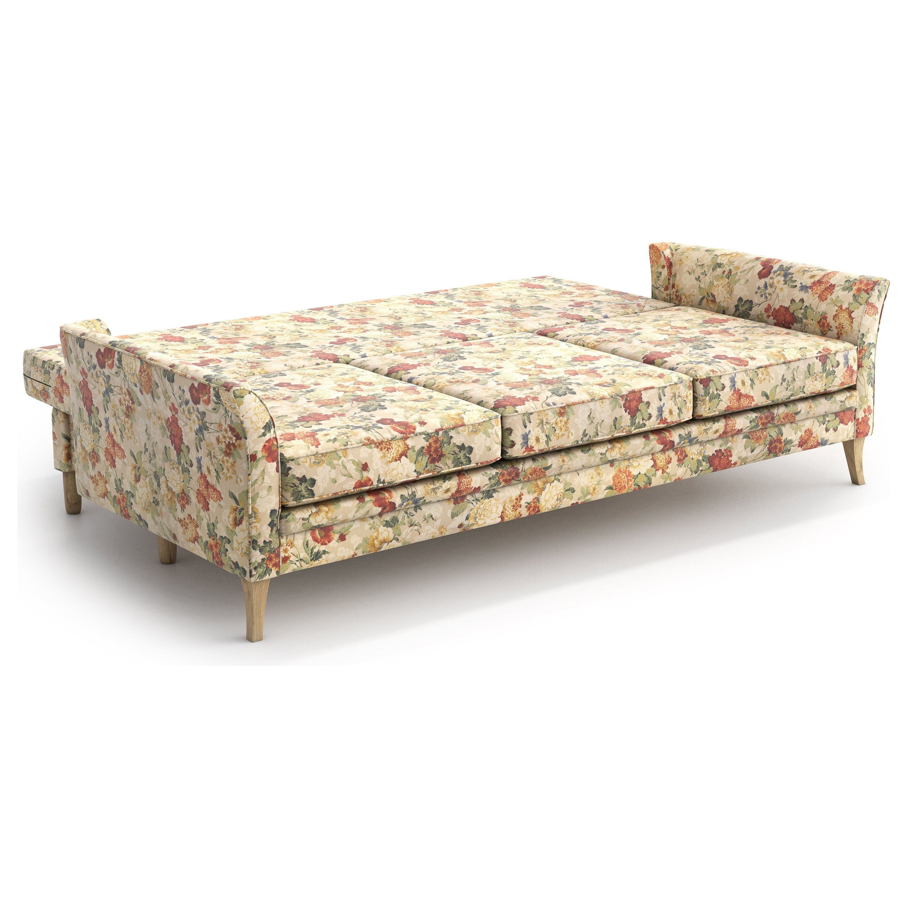 JULIETT 3 vietų sofa lova, gėlių raštas