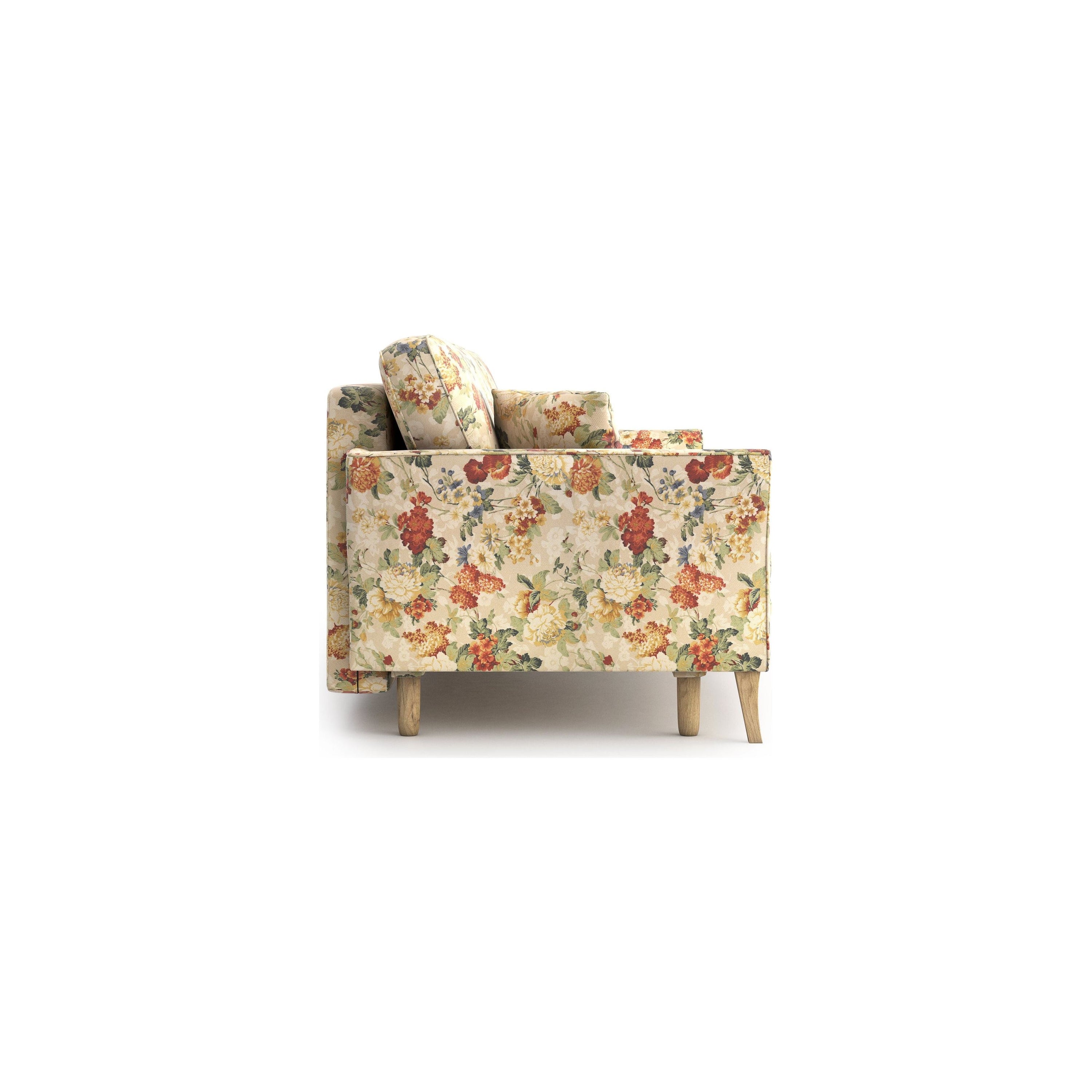 JULIETT 3 vietų sofa lova, gėlių raštas