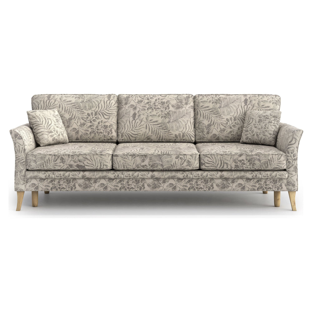 JULIETT 3 vietų sofa lova, pilkų gėlių raštas