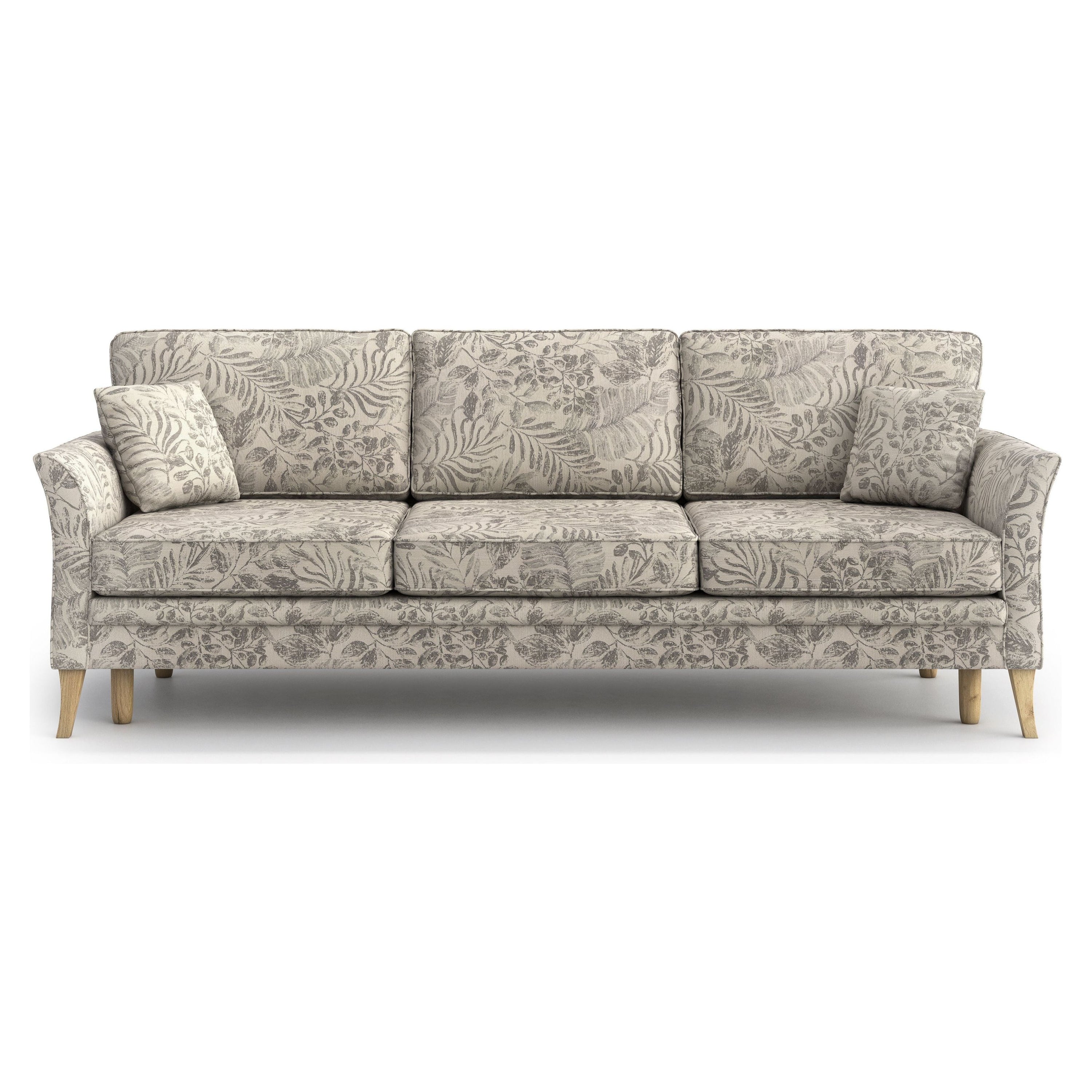 JULIETT 3 vietų sofa lova, pilkų gėlių raštas