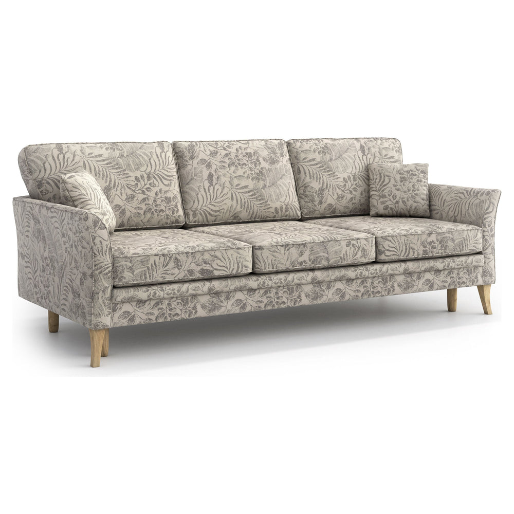 JULIETT 3 vietų sofa lova, pilkų gėlių raštas