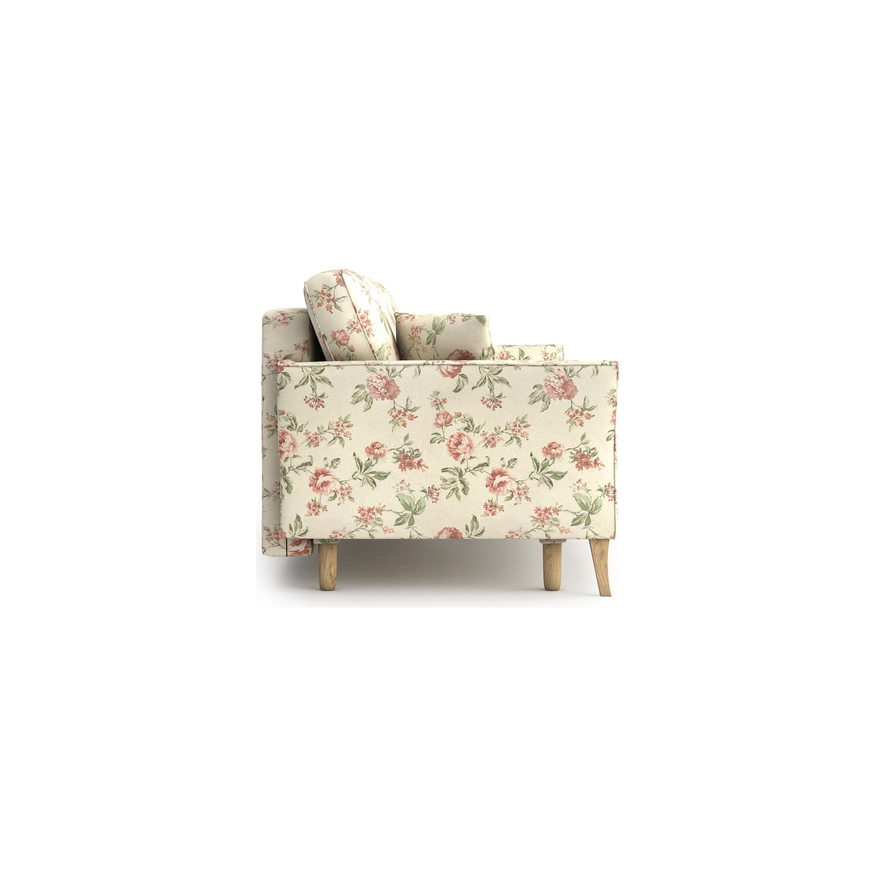 JULIETT 3 vietų sofa lova, šviesių gėlių raštas
