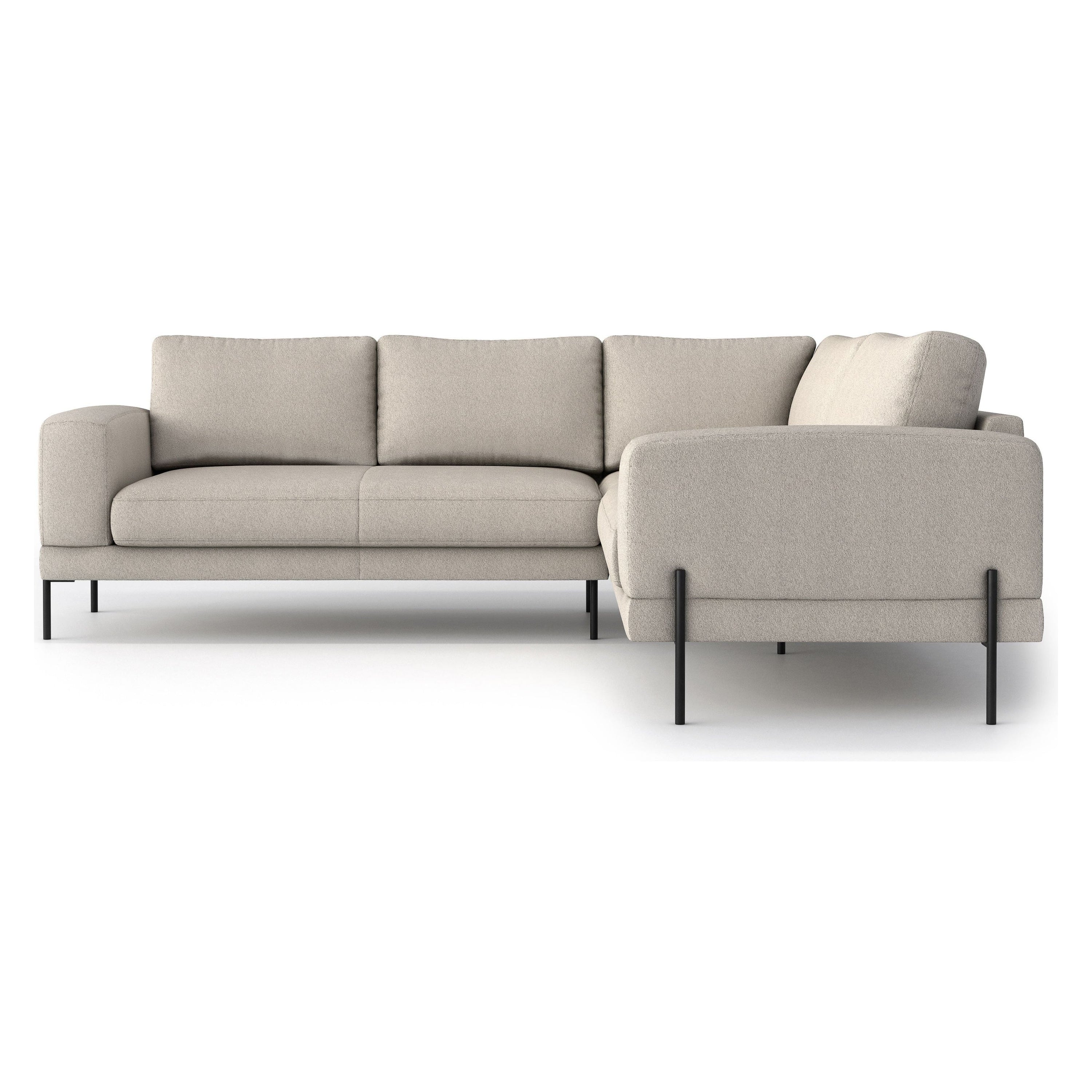 Kampinė sofa KARIN, smėlio pilka spalva