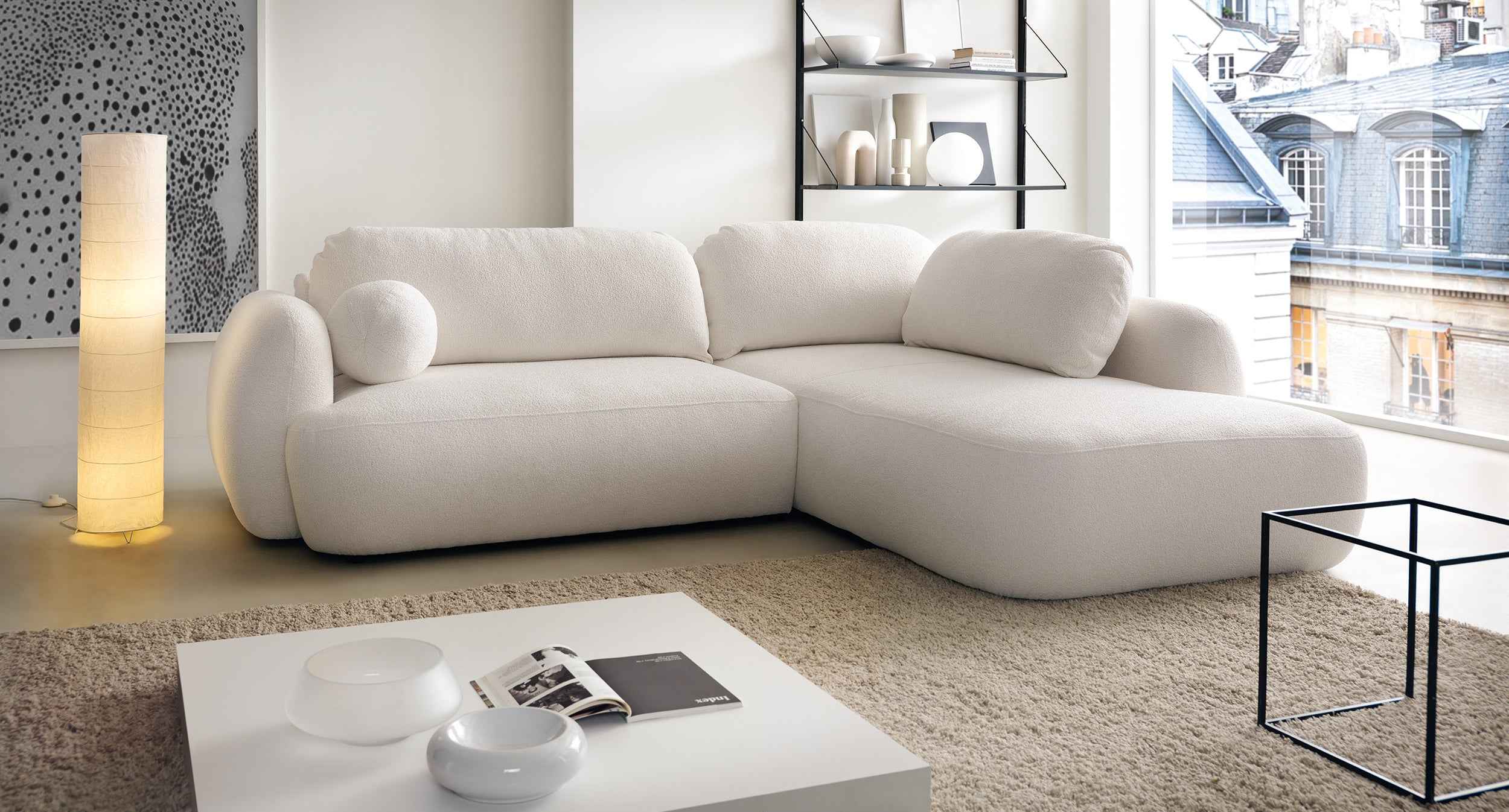 Kampinė sofa MEIDA LONG, pilka