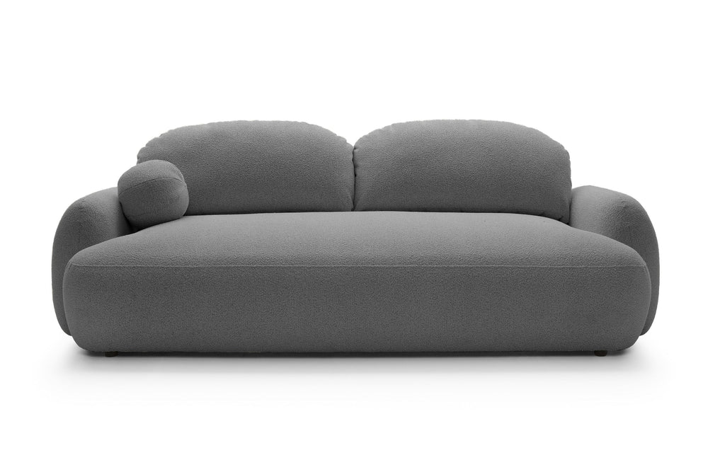 Sofa MEIDA su miego funkcija, bouclé pilka