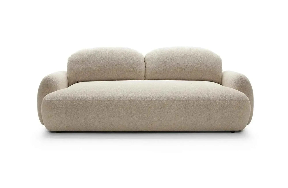 Sofa MEIDA su miego funkcija, bouclé smėlinis