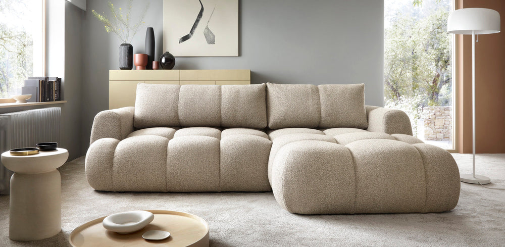 Kampinė sofa SKYLARI, smėlio pilka