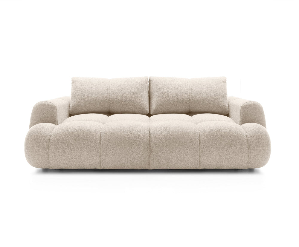 Sofa SKYLAR su miego funkcija, šenilas kreminis smėlinis