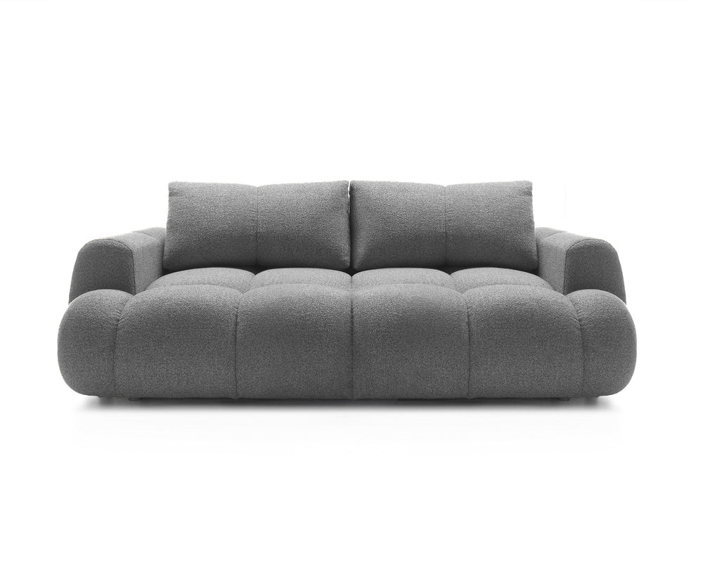 Sofa SKYLAR su miego funkcija, šenilas grafito pilka