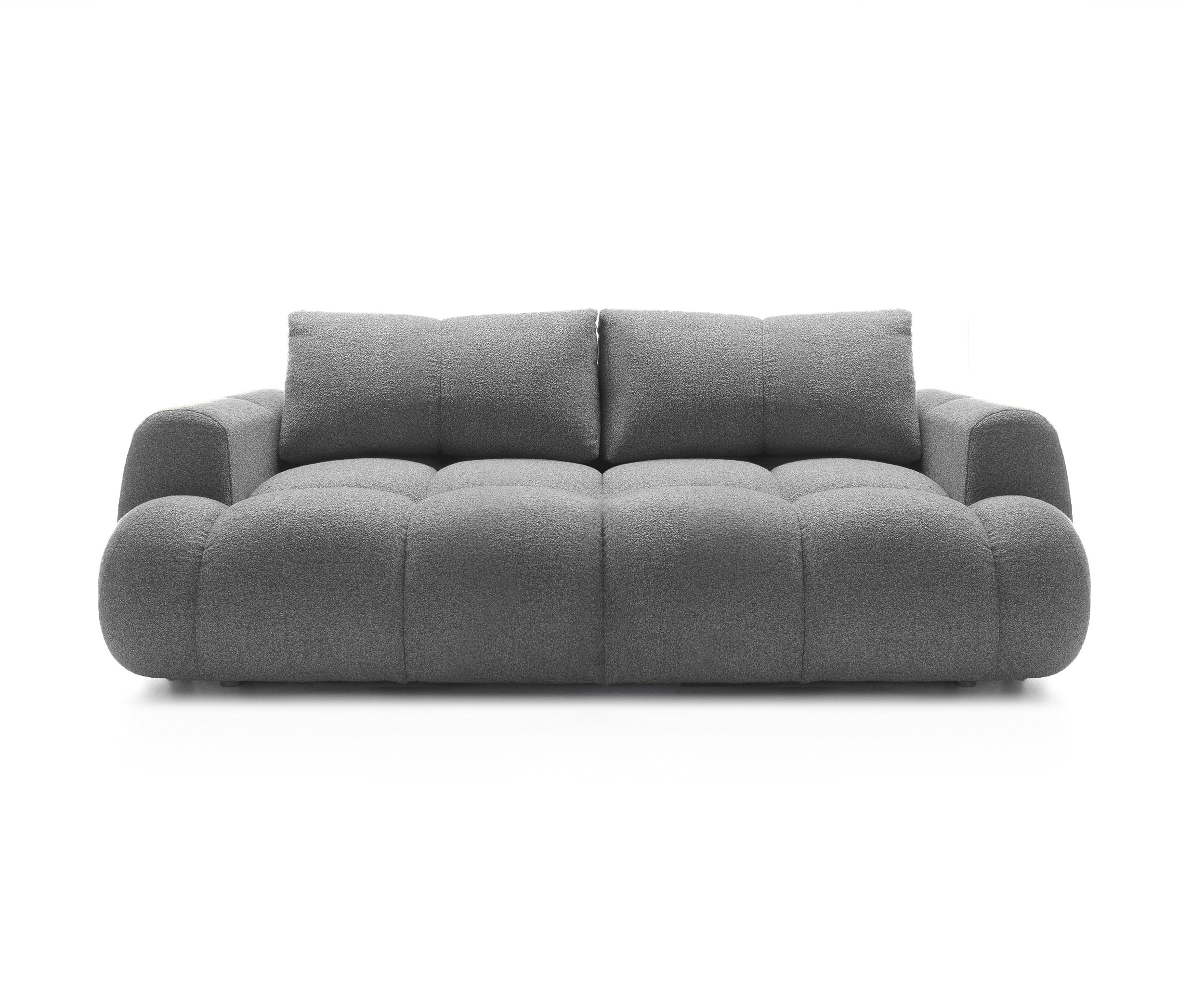 Sofa SKYLAR su miego funkcija, šenilas grafito pilka