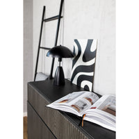 Komoda MEABH, 90 cm, juodas, uosis – atviros lentynos