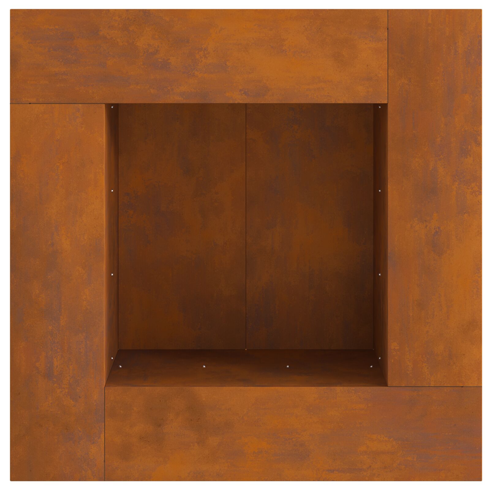 Kampinė ugnies duobė 80x80x40 cm, atspari orui plieninė