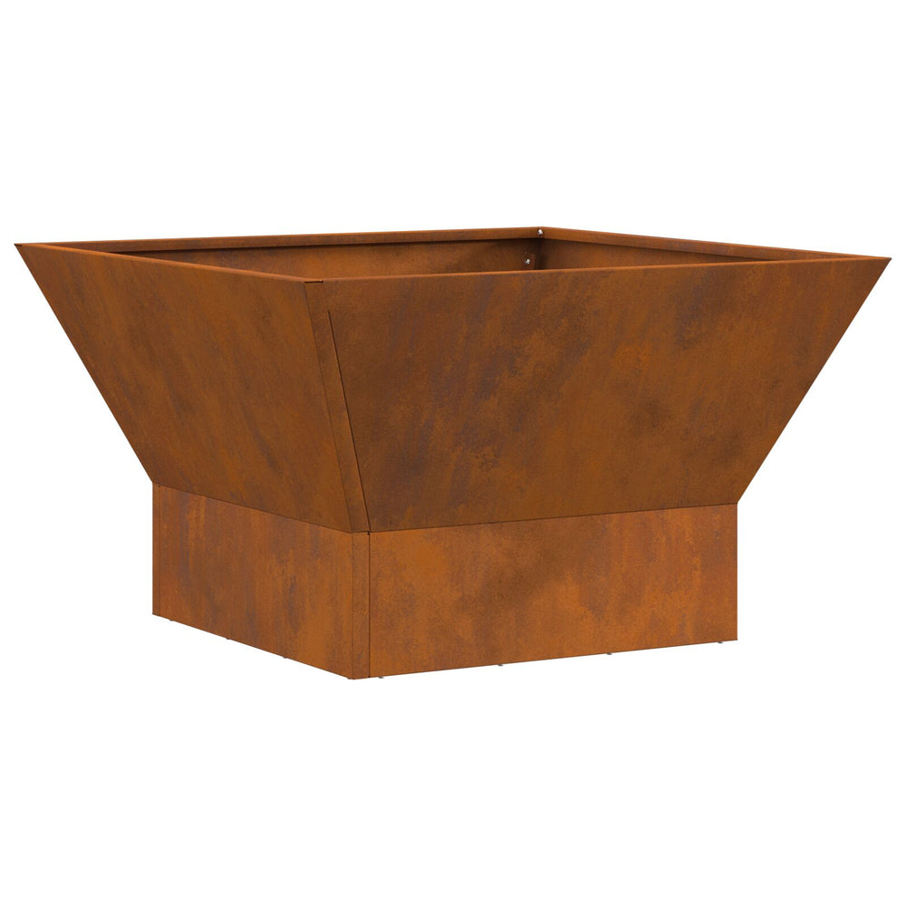 Nešamos laužavietės kvadratinė juoda 60x60x35 cm iš atsparaus oro plieno