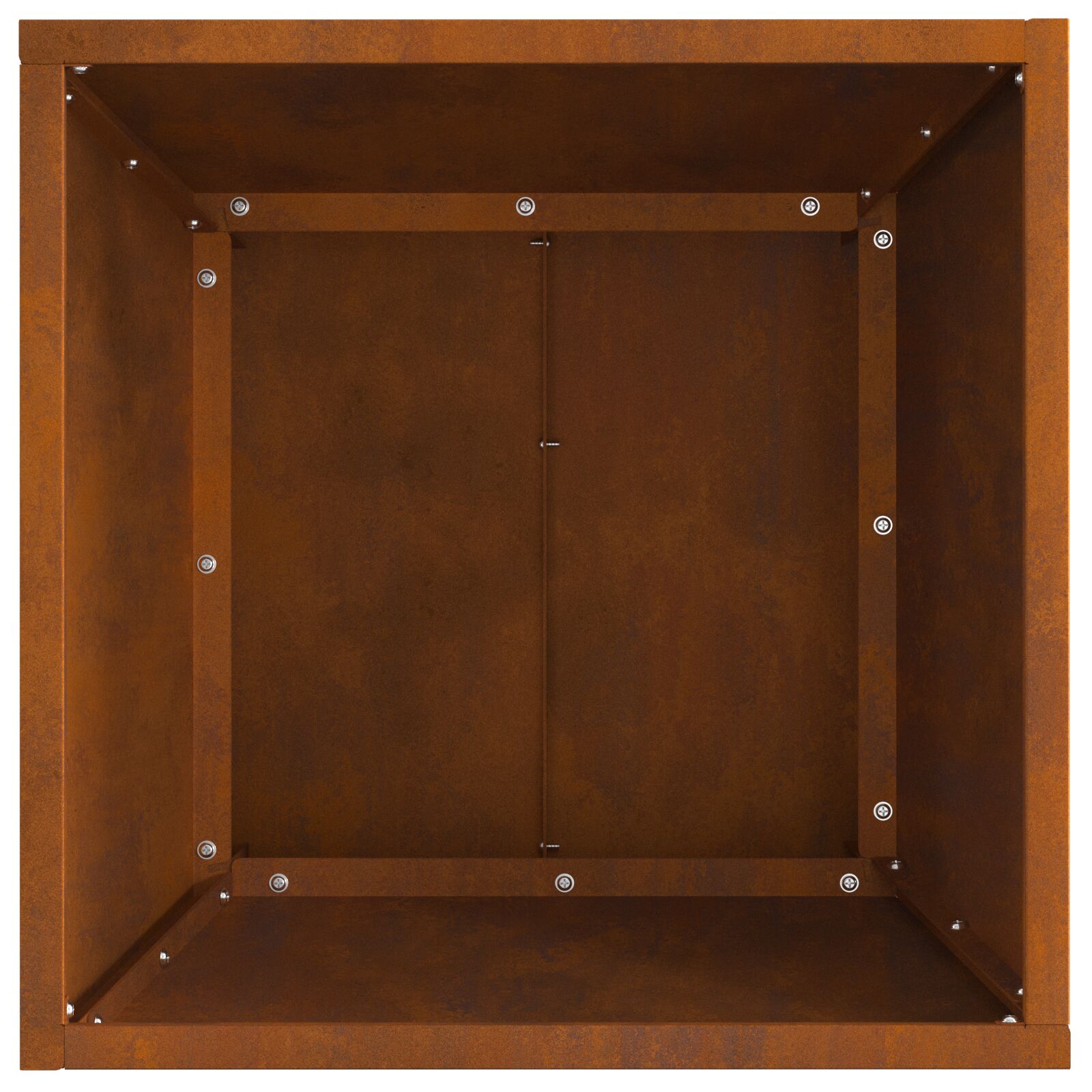 Kvadratinis Ugnies Kuro Dėklas 40x40x30 cm Iš Atsparaus Plieno