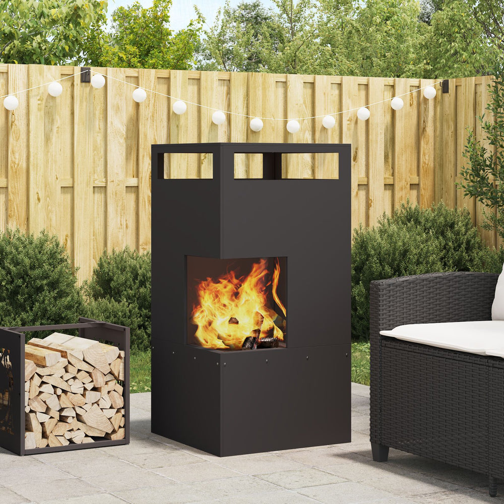 Atvira ugnies duobė Juoda 50x50x100 cm Plienas