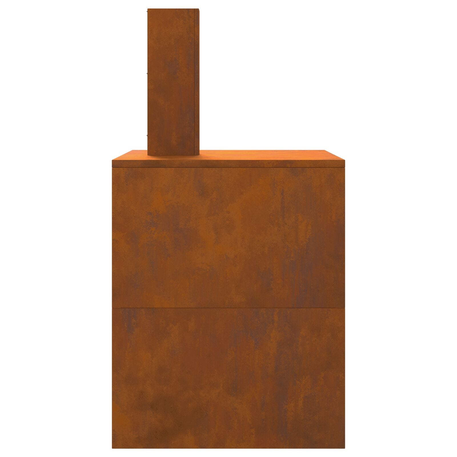 židinys su dūmtraukiu 80x50x96 cm Rūdijantis plienas