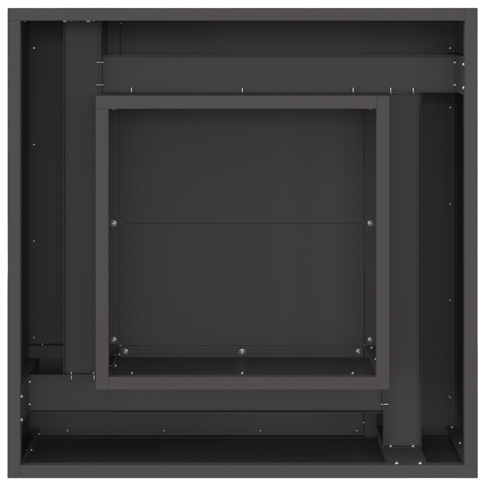 Kvadratinė Ugnies Duobė Juoda 60x60x30 cm Plienas