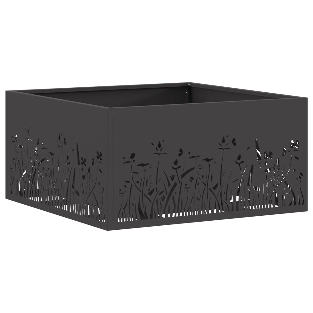 Kvadratinis Ugnikuris Juodas 60x60x30 cm Plienas