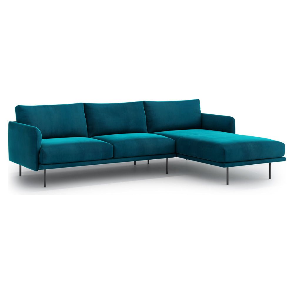 UMA kampinė sofa, mėlyna spalva, dešinė