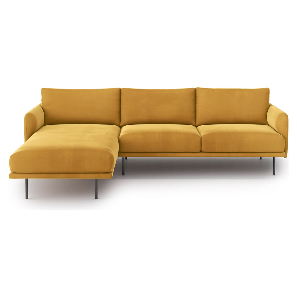 UMA kampinė sofa, oranžinė spalva, kairė pusė