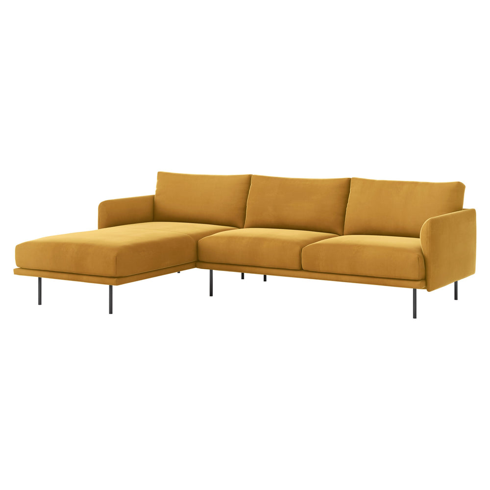 UMA kampinė sofa, oranžinė spalva, kairė pusė