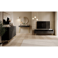 TV staliukas OVAL, juoda, 162 cm