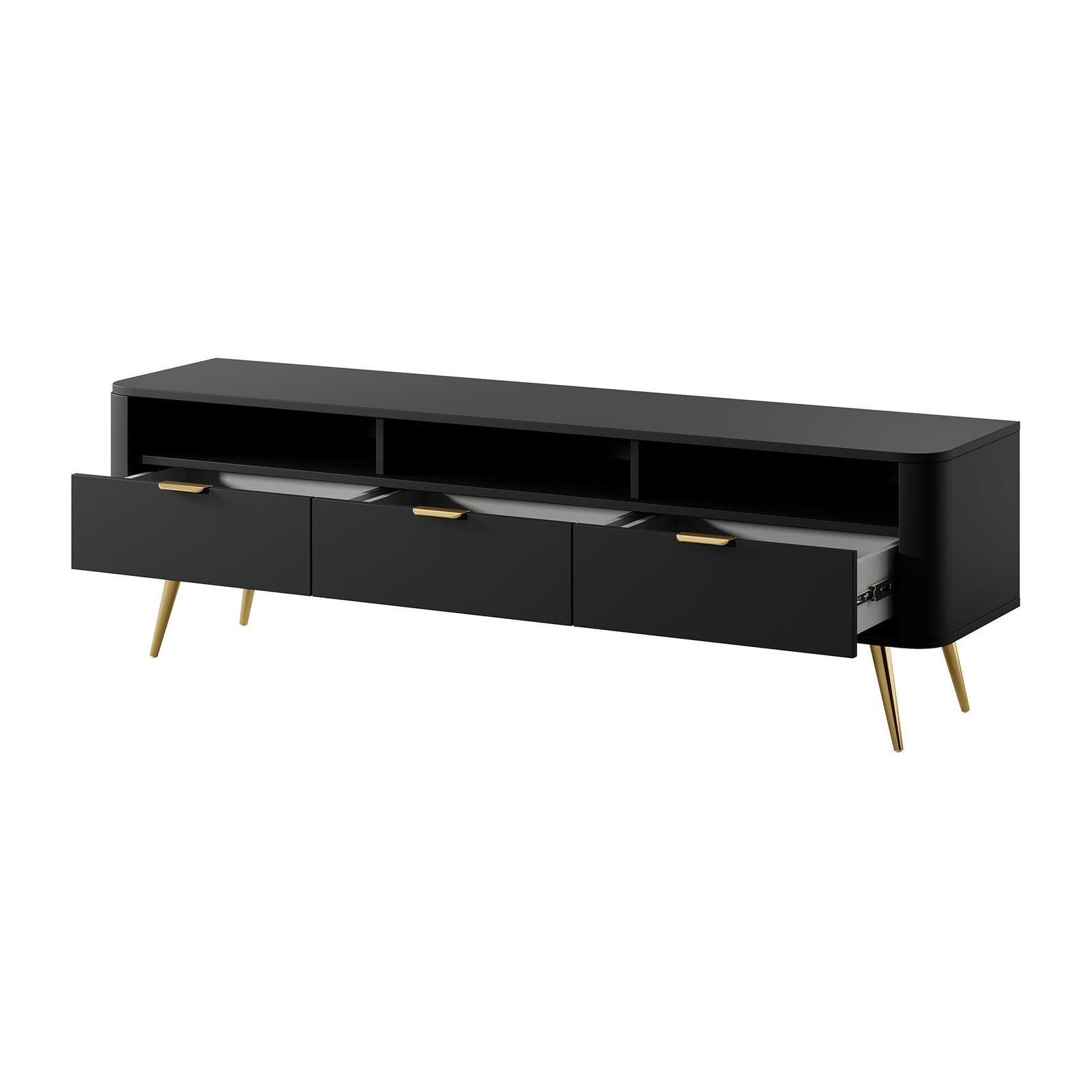 TV staliukas OVAL, juoda, 162 cm