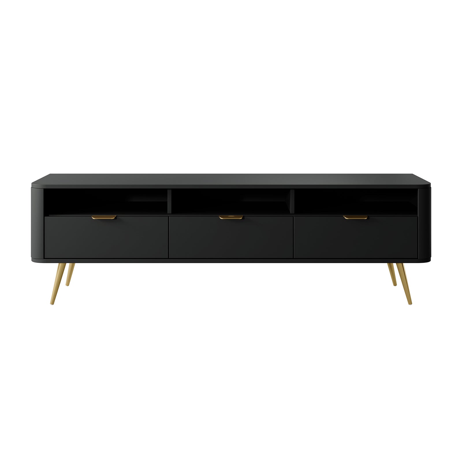 TV staliukas OVAL, juoda, 162 cm